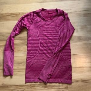 Lulu pink stripped long sleeve - size 6